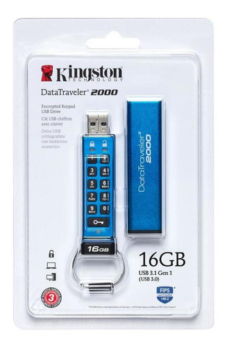 Memoria Usb Kingston Dt2000 3.0 Datatraveler 2000 Encrypted