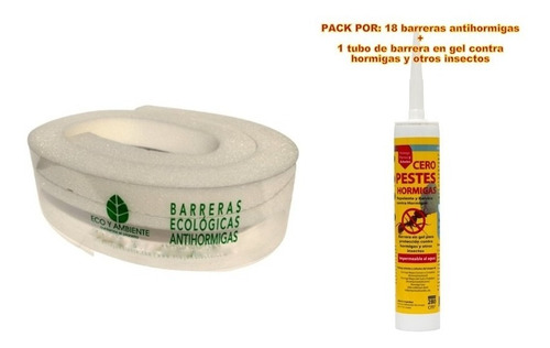 Barreras Antihormigas = 18u = 1mt C/u + Gel Repelente X 280g