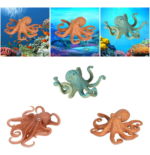 3 Uds Figuras De Pulpo De Animales Marinos Animales Marinos