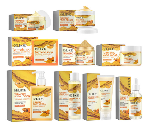 Turmeric Skin Care Nine Piece Set Deep Cleaning Repair