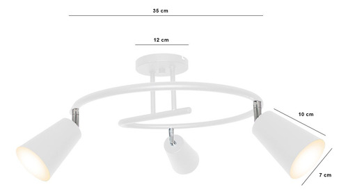 Plafon Techo 3 Luces Araña Spot Movil Deco Moderno Blanco