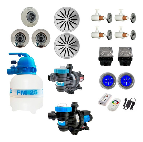Kit Completo Piscinas Alvenaria Até 19 M³ Com Hidro Sodramar