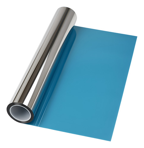 Película Reflectiva Plata Color Azul Espejo Bloqueo Calor 7m X 1.45m