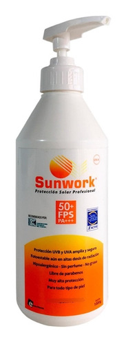 Imagen 1 de 1 de Protector Solar Sunwork Fps 50+ 1kg