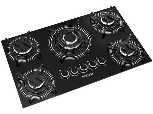 Cooktop Itatiaia 5 Bocas Vidro Preto Tripla Chama Bivolt