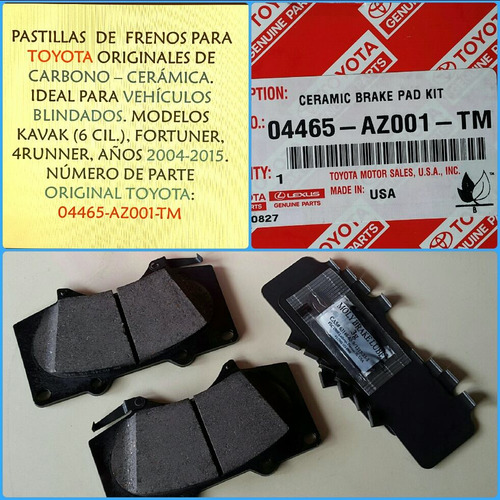 Pastillas De Freno Carbono Ceramica Toyota Originales