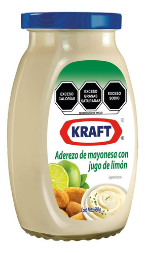 Kraft Aderezo De Mayonesa Con Jugo De Limón Frasco De 650g