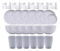 Comprar 6 Personas Vajilla Juego Cocina Trigo Plato Tazas Kit 66pcs