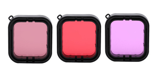 Filtro Para Gopro Hero 3pcs Rojo Rosa Púrpura Submarino Buce