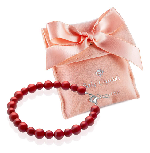 Pulseras Rojas De Cristales Para Bebés Para Niñas - Pulsera 