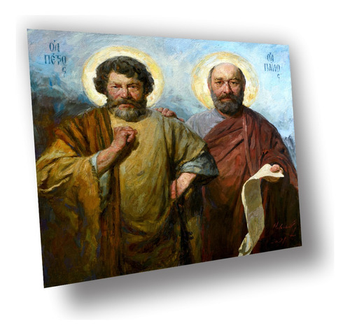 Lienzo Canvas Sacro Religioso Apóstoles Pedro Y Pablo 80x80