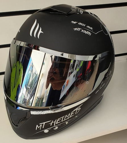 Imagen 7 de 10 de Casco Mt Helmets Thunder 3 Sv Board Mate Negro Con Blanco