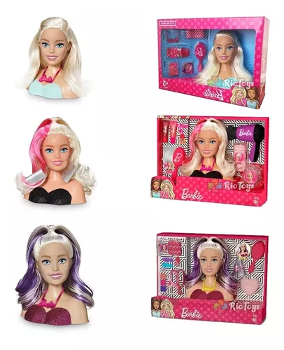 Kit Infantil Brinquedo Menina Busto Barbie Com Maquiagem