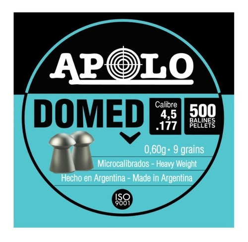 Chumbos Apolo Domed Cal 4.5mm X 500un Precisión Y Calidad 