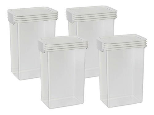 Set 4 Contenedor Hermético Táper Organizador Plástico 1200cc