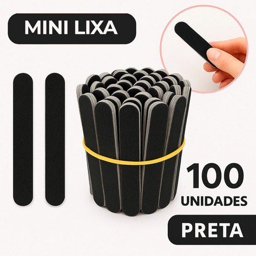 Kit 100 Lixa Unha Mini Manicure Pedicure Descartável Popular