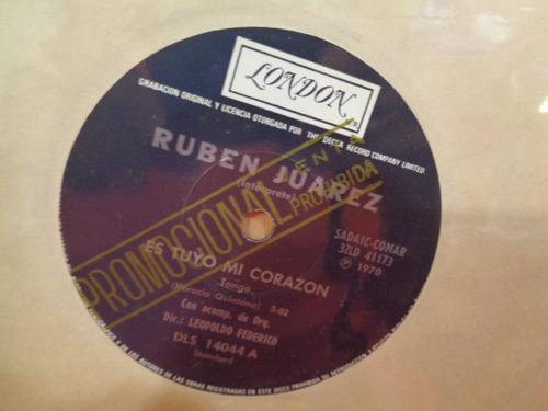 Ruben Juarez Es Tuyo Mi Corazon Vinilo Simple Promo P