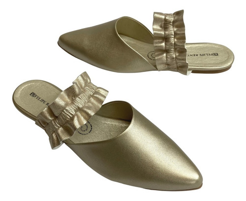 Imagen 5 de 10 de Zapato Flat Dama Felipe Rentería Moda Puntal Olanes