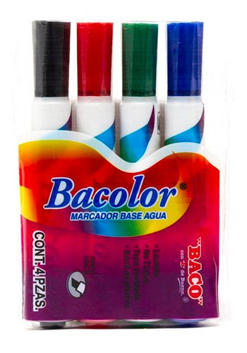 Marcador Base Agua Bacolor Estuche C/4 Mr080 /vc