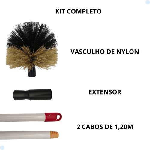 Vassoura De Limpar Teto Alto Com Prolongador Escova De Nylon