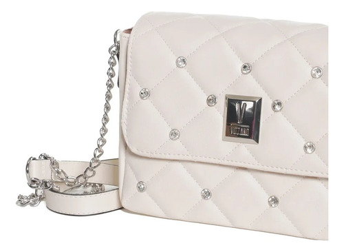 Bolsa Feminina Vizzano Pequena Strass Moderna Despojada Cor Off White