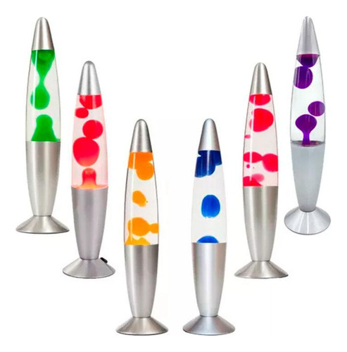 Luminária Abajur Mesa Decorativo Retrô Lava Lamp 34cm Sala