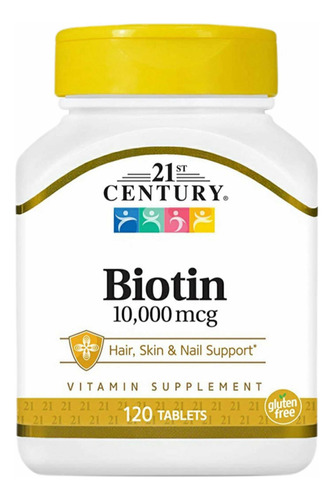 Biotina Century 21, Americana 120 Tabletas 10.000 Mcg