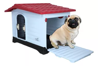 Casa Para Perro Con Puerta Razas Medianas Térmica 91x69x66cm