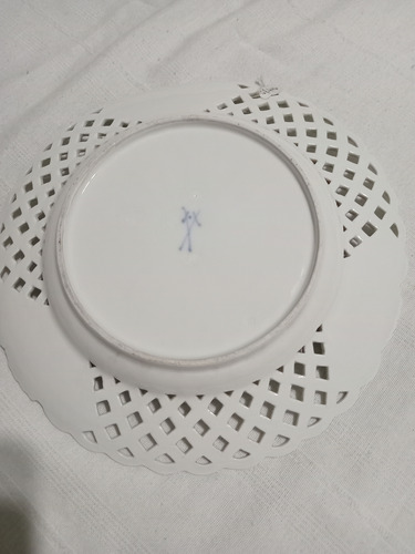Plato Decorativo Porcelana Meissen (ii) No Se Envia Blanco (Usado)