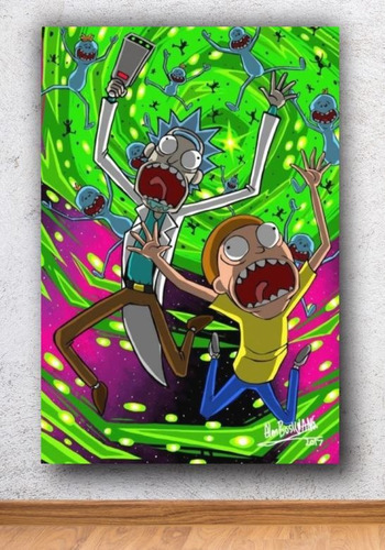 Cuadro Decorativo En Canvas Rick Y Morty Arte 28x41 Cm - 37