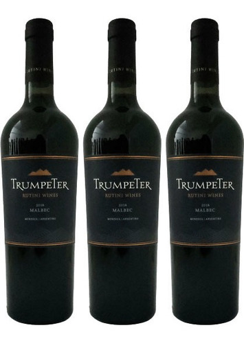 Vino Trumpeter Malbec 750 Ml Botella Pack X3 Fullescabio