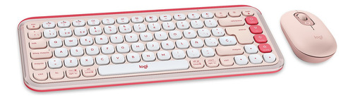 Kit De Teclado Y Mouse Pop Icon + Mousepad Logitech Rosado Mouse Rosa Teclado Rosa