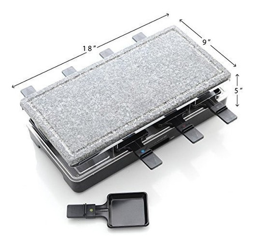 Imagen 2 de 7 de Milliard Raclette Grill Para Ocho Personas, Incluye Piedra
