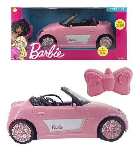 Carro De Controle Remoto Da Barbie Conversivel Boboleta Styl