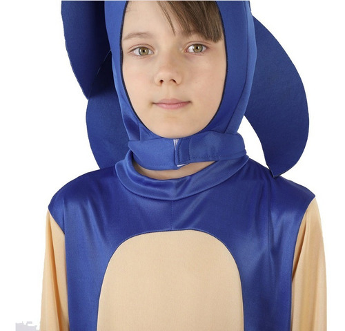 Imagem 5 de 7 de Fantasia Infantil Sonic Playstation Xbox Macacão Luvas Touca
