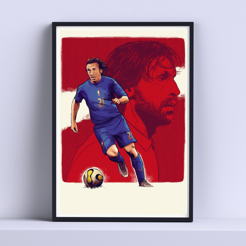 Cuadro Andrea Pirlo Ilustracion Italia 30x40cm List P Colgar