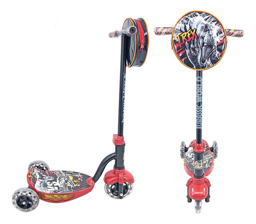 Scooter Apache 3 Ruedas Luces Jurassic World Negro/rojo Jurassic Park
