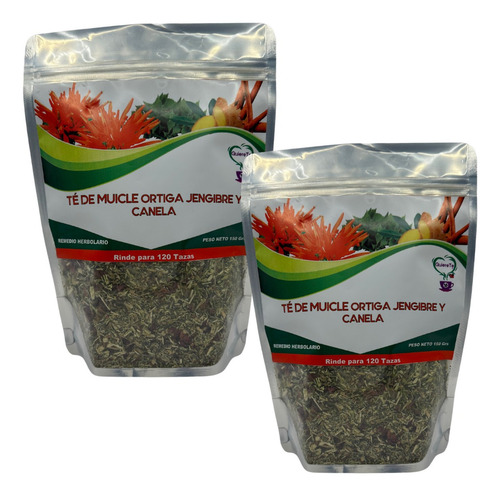 Te Muicle, Ortiga, Jengibre, Canela, 150 Grs Combo 2 Bolsas