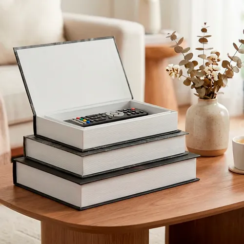 Kit Livro Caixa Decorativo Organizador Multiuso Premium 3pc