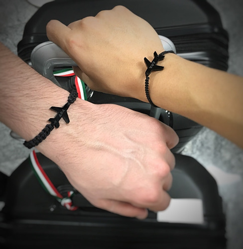 Pulseras Para Pareja Personalizadas Aviones Novios Regalo