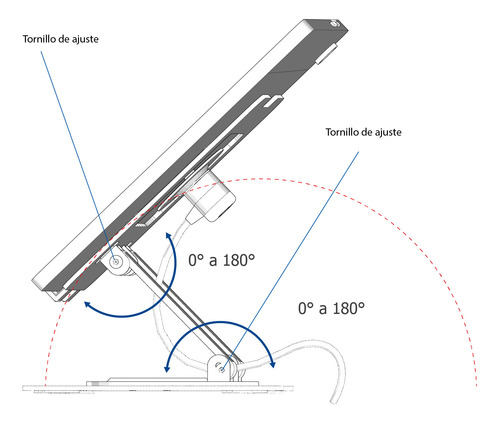 Soporte Base Seguridad Antirrobo Rotatoria Tabletas 7 A 13.5