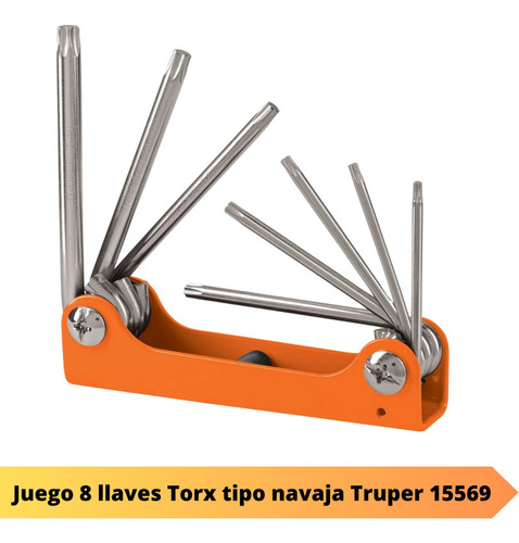 Kit Juego De 8 Llaves Torx Tipo Navaja Bolsillo Truper 15569