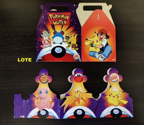 Lote Coleccion Pokemon Burger King Cajita Magica Y Corona (Usado)