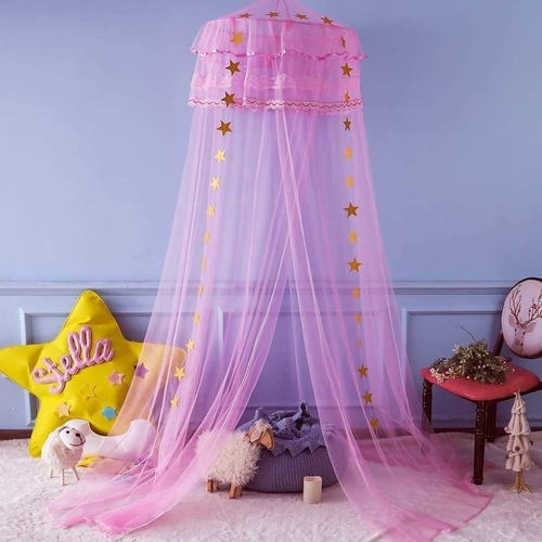 Twinkle Star Kids Netting Princess Bed Canopy 3 Capas De E