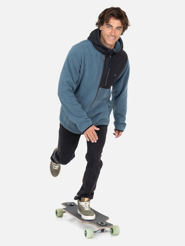Poleron Micropolar Ocean Mist Azul Hombre Maui And Sons