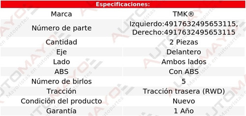 2) Mazas Delanteras Con Abs Tmk Cts V6 3.6l 2016-2019