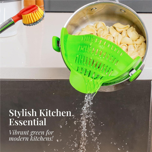 Colador De Pasta De Silicona Con Clip Para Ollas Y Sartenes