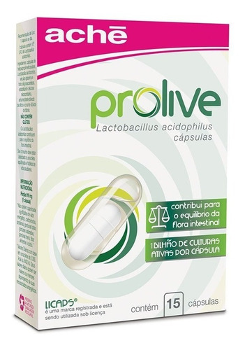 Prolive 15 Cápsulas- Alimento Probiótico - Lactobacillus