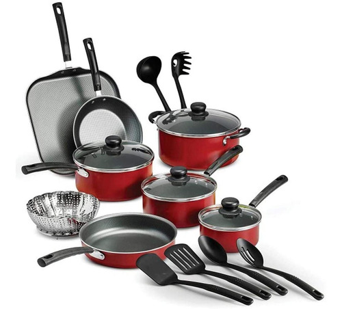 Batería De Cocina Primaware Rojo 18 Piezas Tramontina