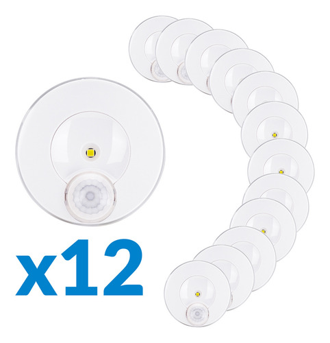 Pack 12 Luminarios Techo 0.5W, Sensor Pir, Estévez, Blanco